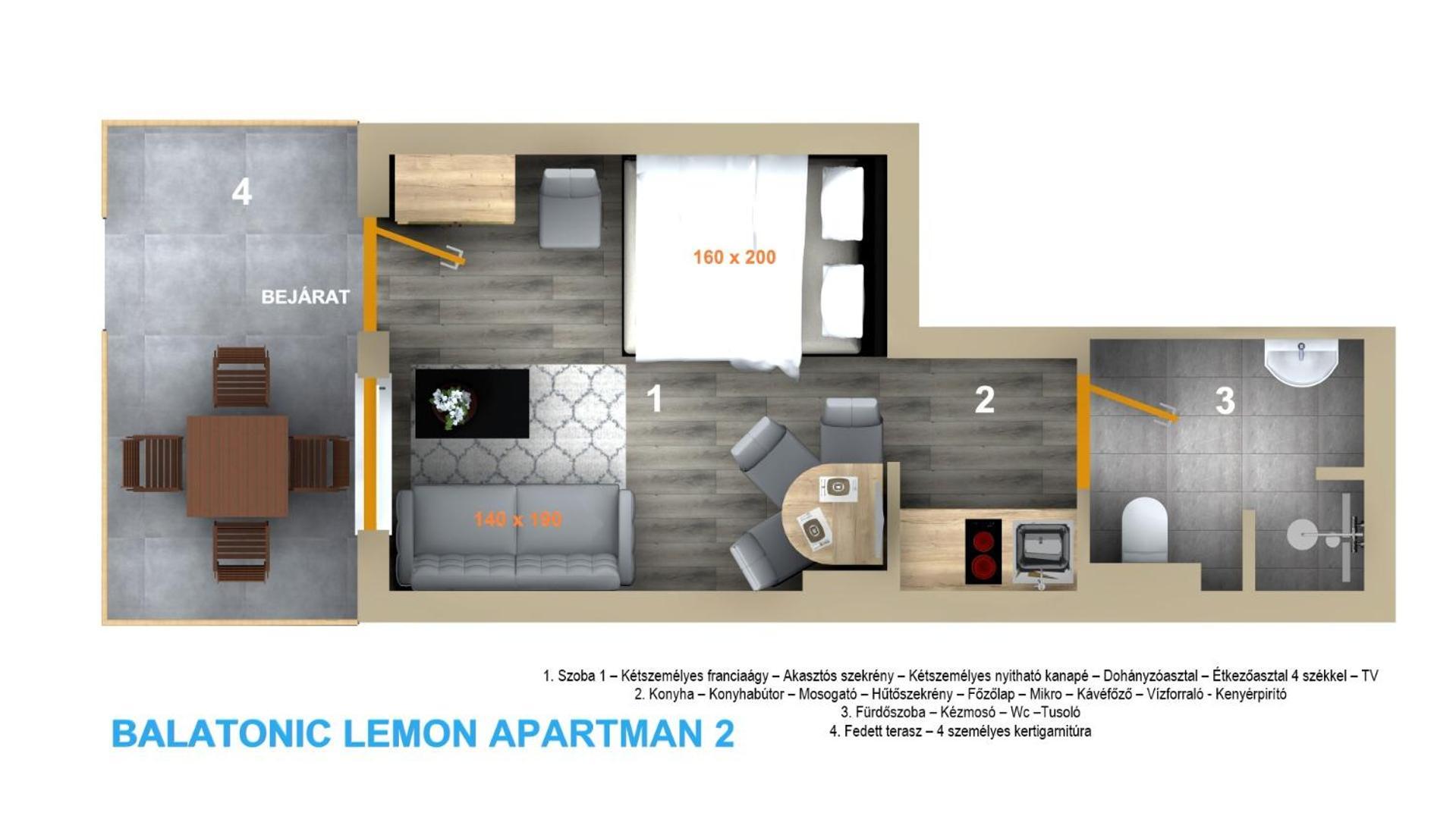 Balatonic Lemon Apartmanhaz Siófok Pokoj fotografie