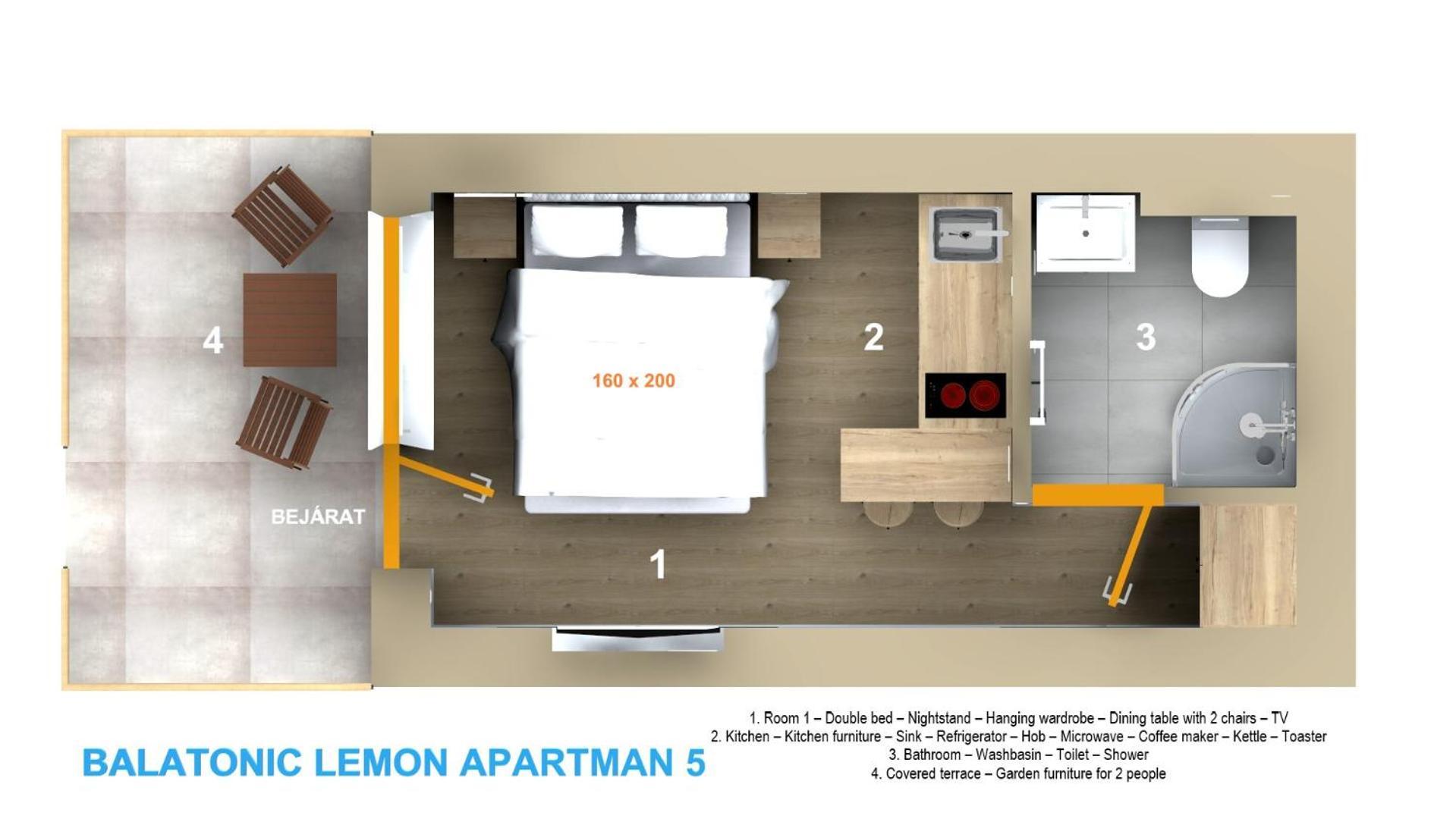 Balatonic Lemon Apartmanhaz Siófok Pokoj fotografie