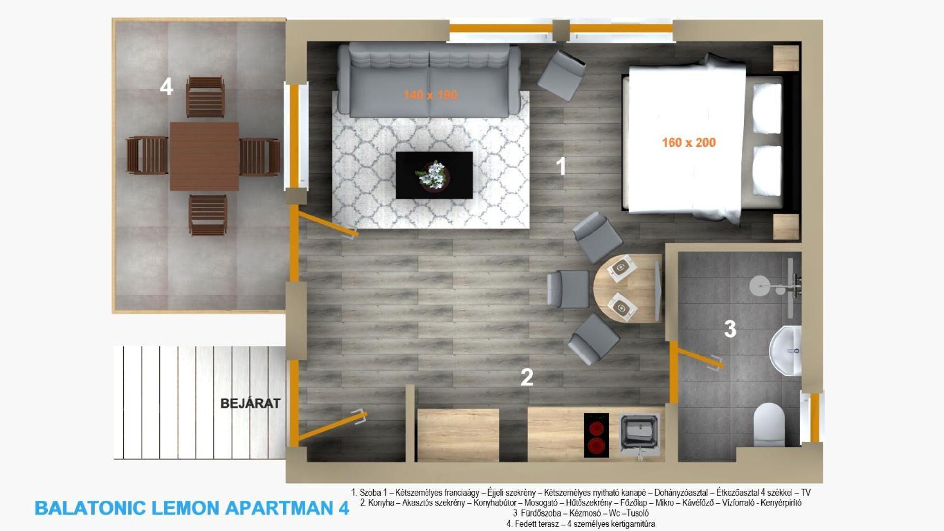 Balatonic Lemon Apartmanhaz Siófok Pokoj fotografie